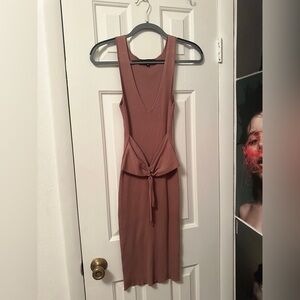 Brown/burgundy (?) midi dress
